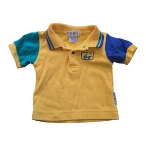 Vintage Rainbow Tag Gymboree Baby Boy Shirt SZ Newborn Retro Colorblock polo
